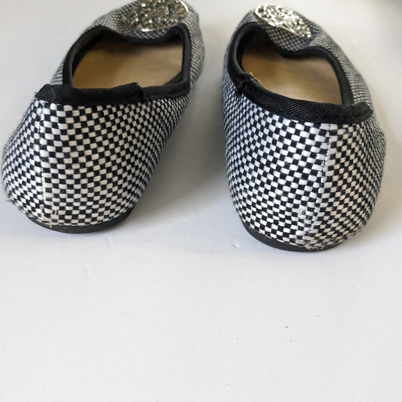 Black & White Tweed Medallion Slides - Sz 9 - Picture 4 of 5